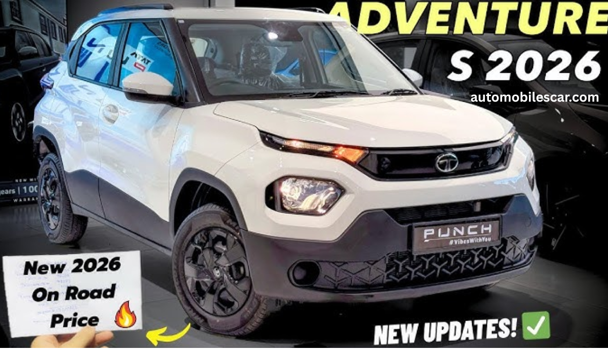Tata Punch car front view on road price India