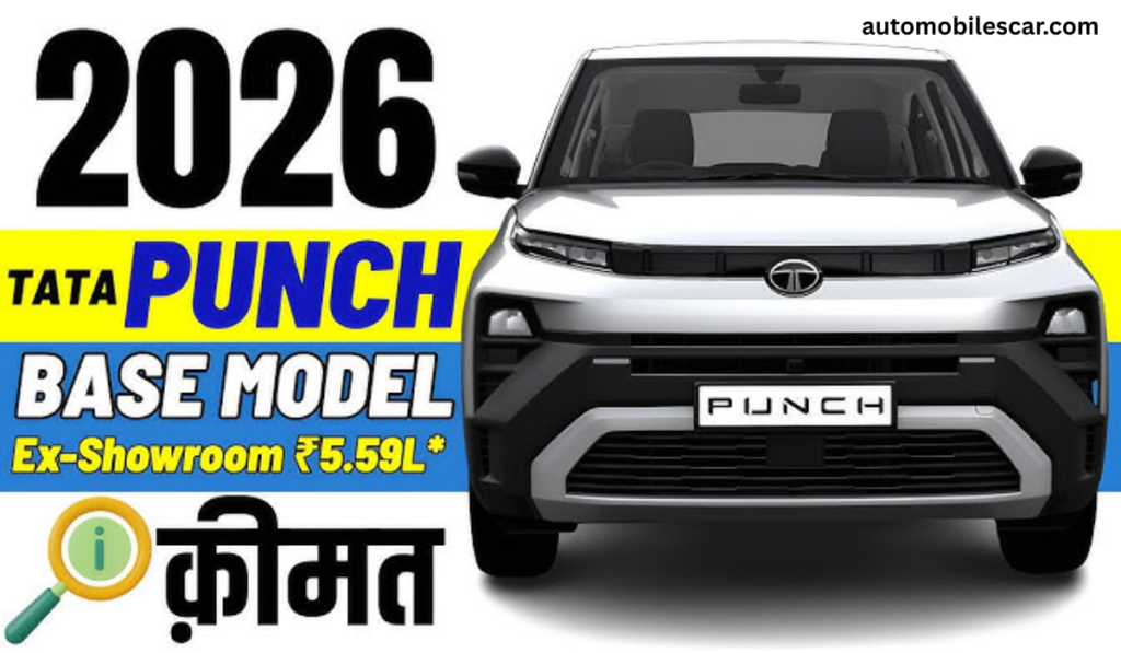 Tata Punch car front view on road price India
