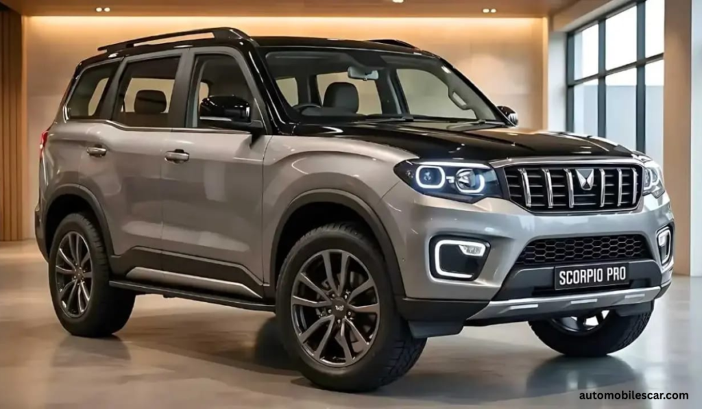 Mahindra Scorpio Pro side profile showing 18-inch alloy wheels and muscular body