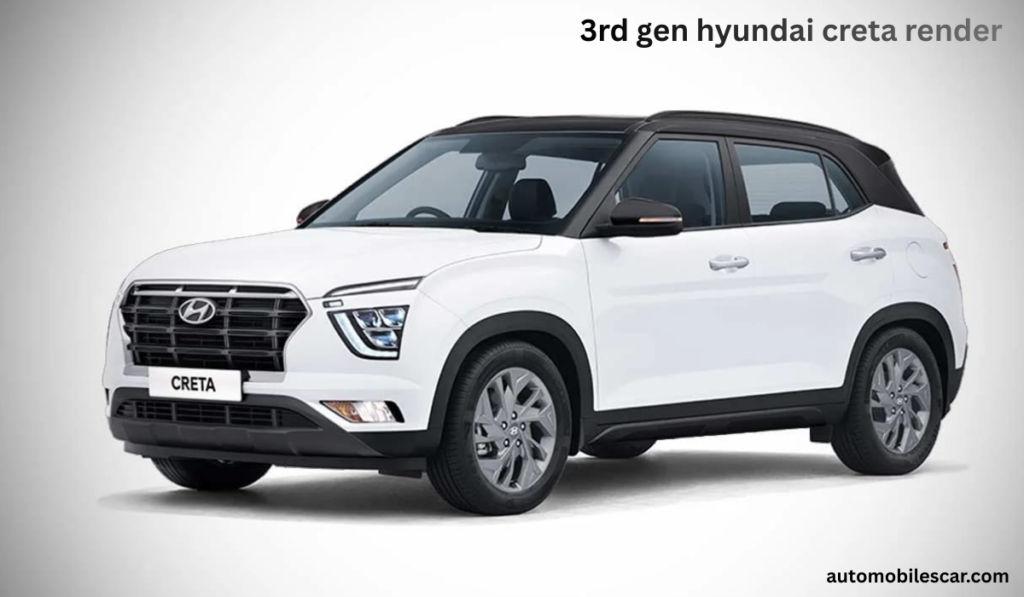 3rd Gen Hyundai Creta price front design render LED headlights के साथ