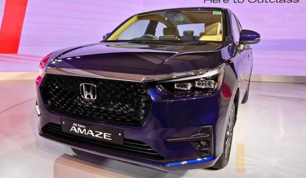Honda Amaze 2026 का स्टाइलिश साइड प्रोफाइल और डायमंड कट अलॉय व्हील