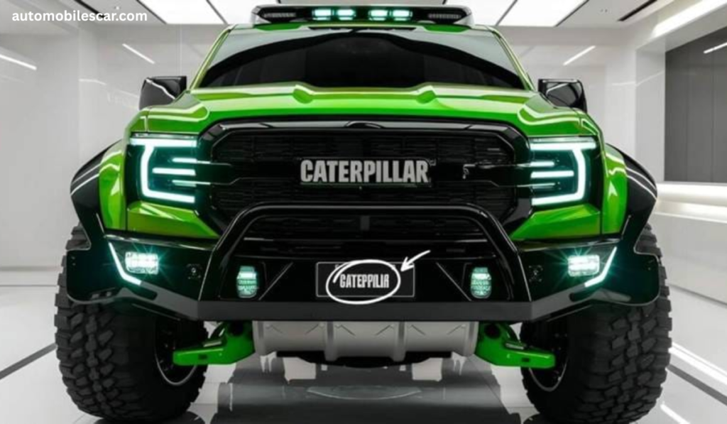बड़े ऑफ-रोड टायर और मजबूत बॉडी के साथ नई Caterpillar Pickup Truck 2026