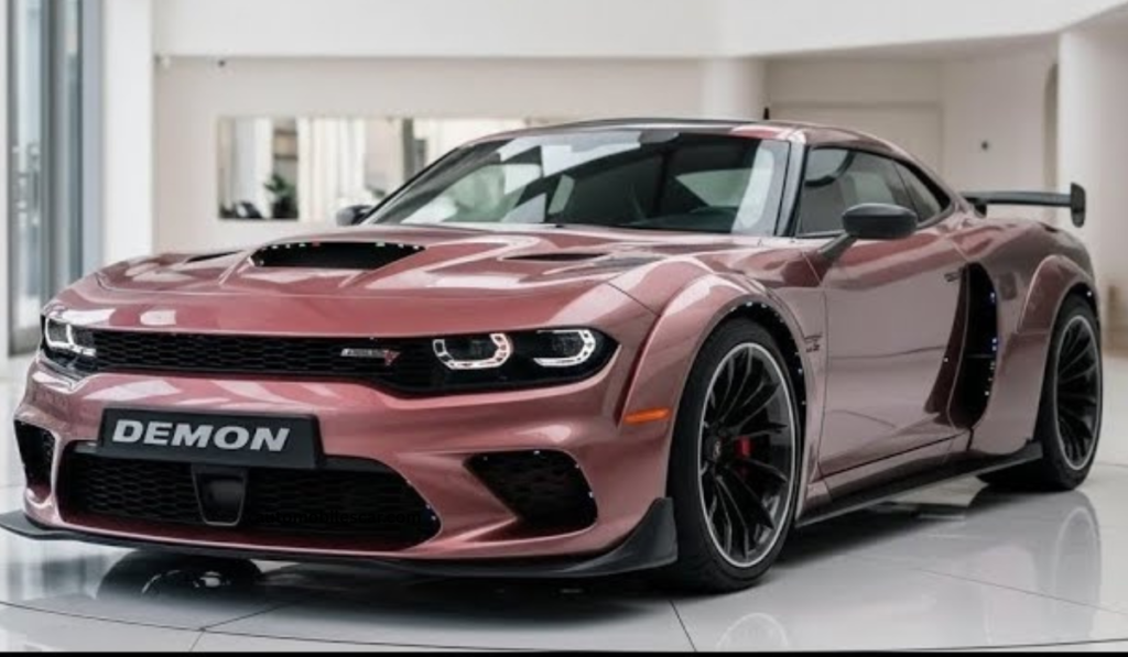 Dodge Demon का रियर डिजाइन और स्पोर्टी LED टेललाइट्स