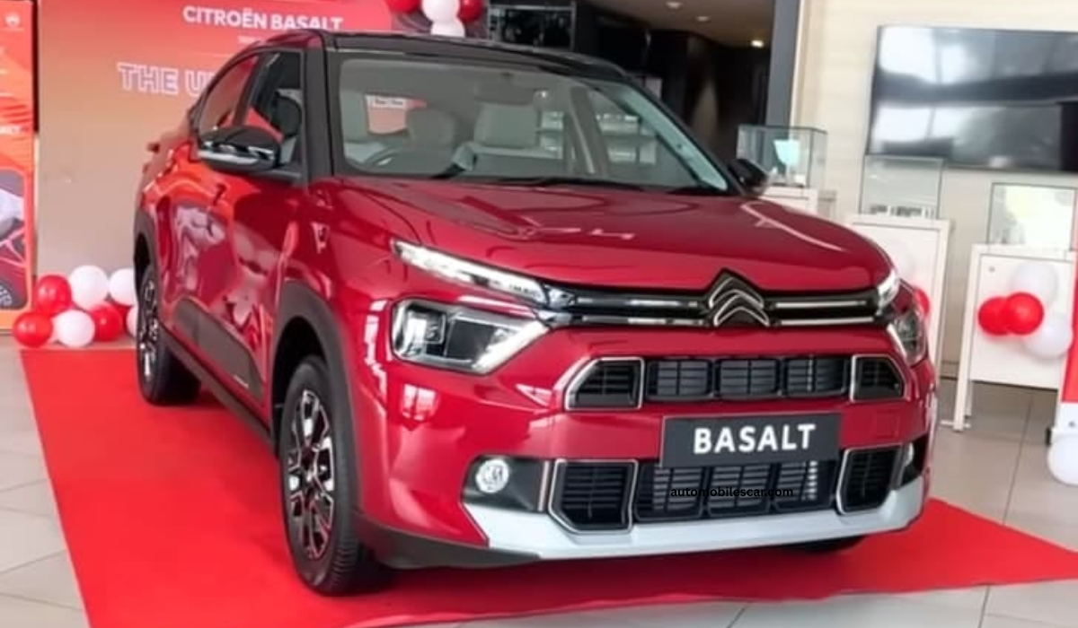 2026 Citroën Basalt Vision Coupe SUV का फ्रंट लुक, स्टाइलिश LED डिजाइन