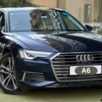 Audi A6 luxury sedan front view with LED headlights