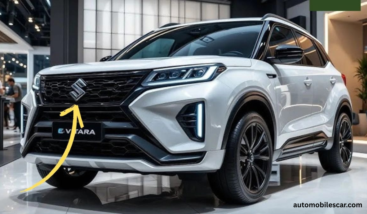 Maruti Suzuki eVitara इलेक्ट्रिक SUV का फ्रंट डिजाइन और LED हेडलाइट्स