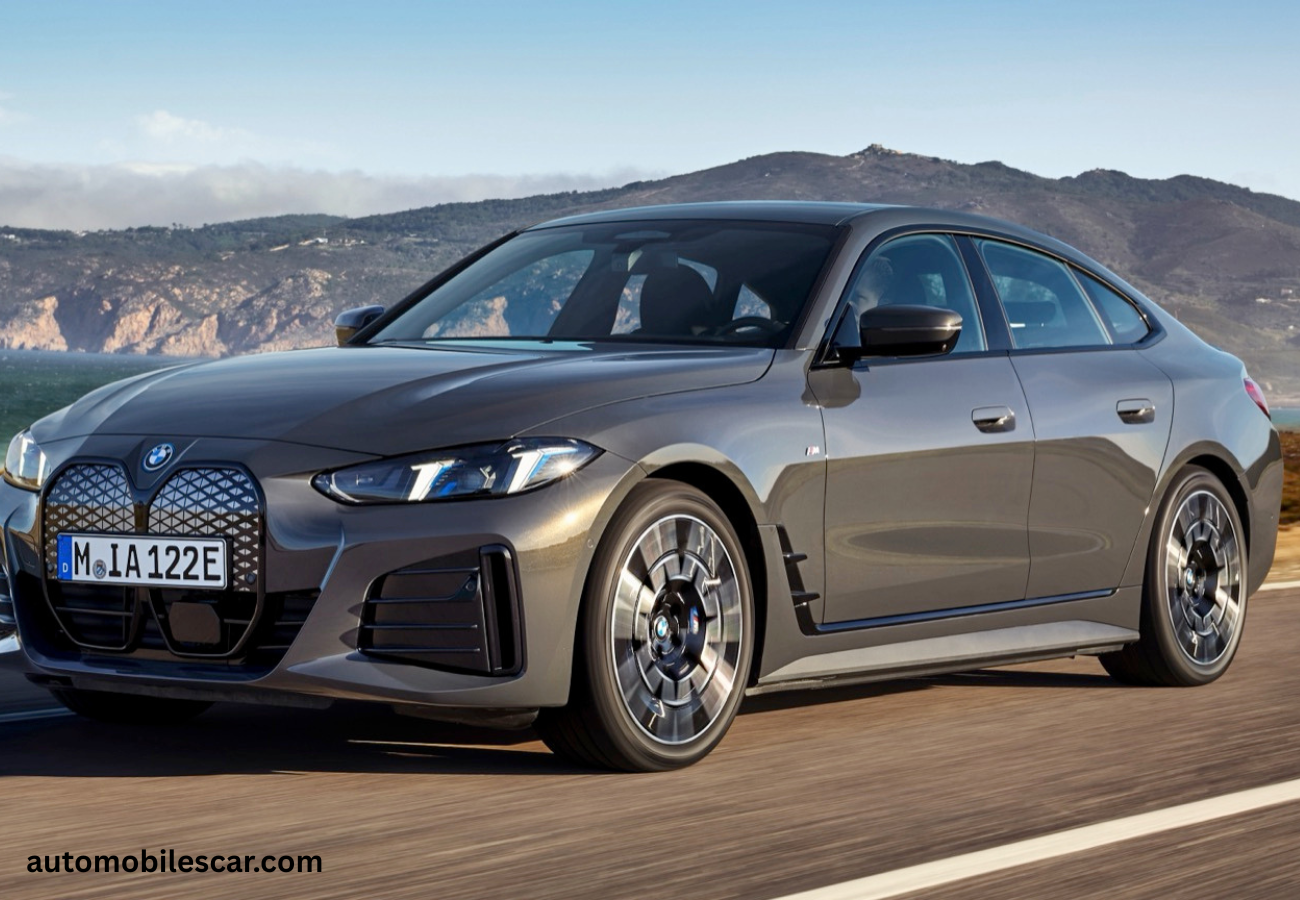 BMW i4 front view electric sedan with signature kidney grille design